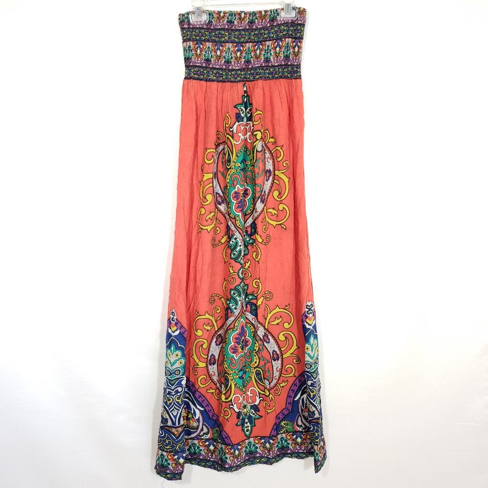 Forever21 Smocked Maxi Bohemian Dress Size Medium